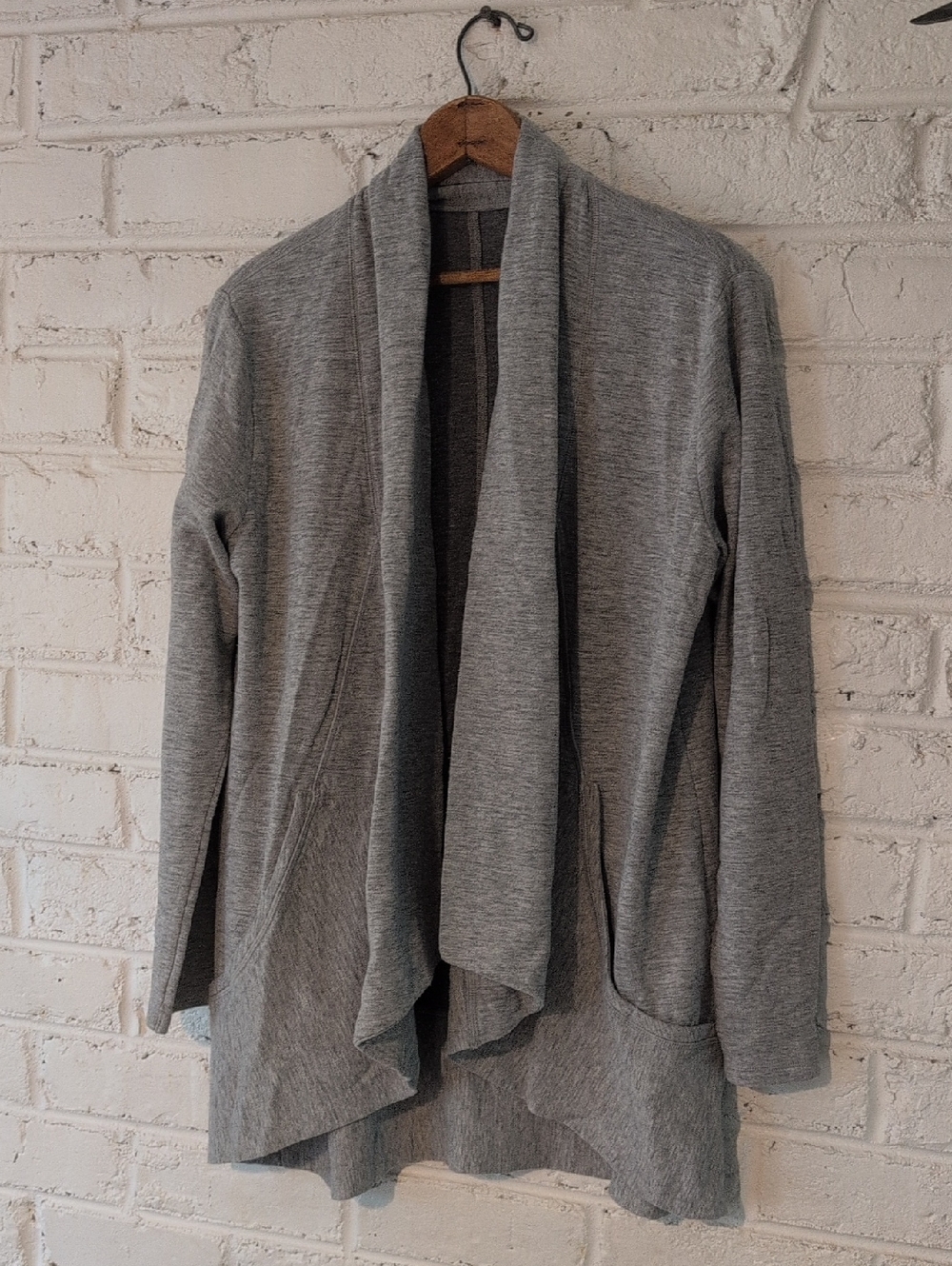 Lucy Gray Open-Front Draped Women's Sweatshirt Cardigan